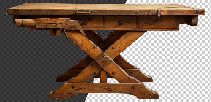 PSD psd moderno escritorio de oficina con tapa de madera y cajones cortados en stock png