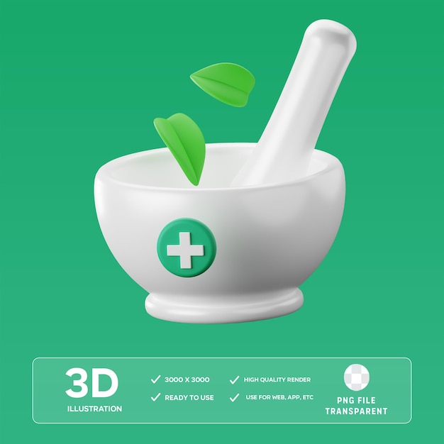 PSD Mörtel und Pastell 3D-Illustration