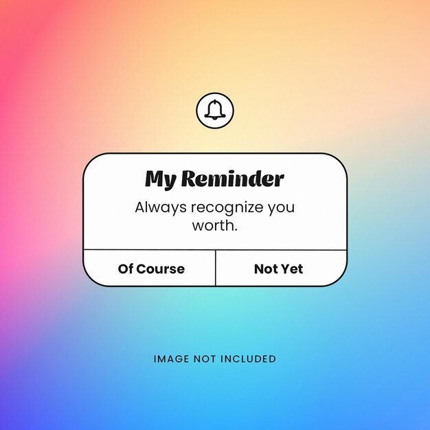 PSD psd mon rappel de gradient design de notification téléphonique pour les médias sociaux et le modèle de poste instagram