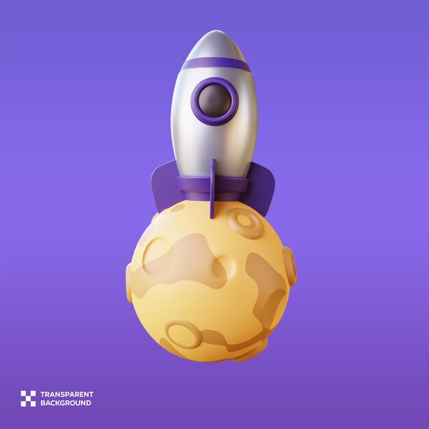 PSD Mondlandung 3D-Illustration