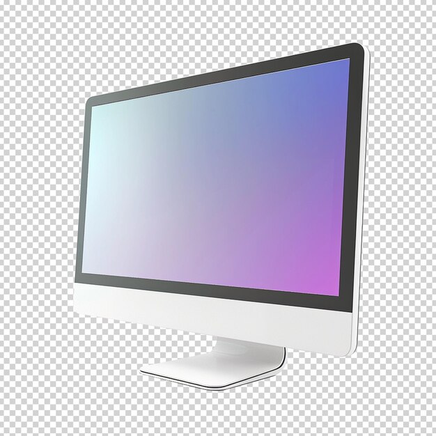 Psd monitor de computadora de tv moderno aislado en un fondo transparente ilustración de renderización en 3d