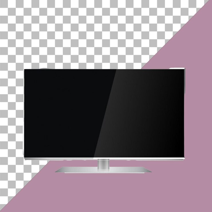 PSD un monitor de pantalla plana con un fondo rosado con un fondo transparente