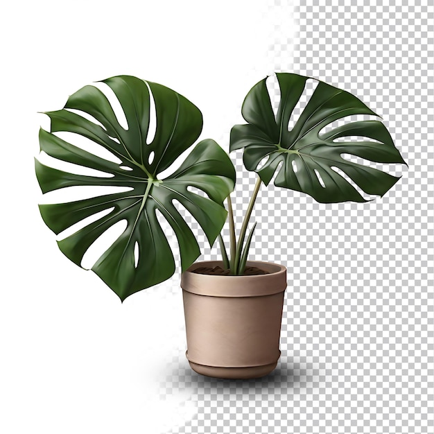 PSD psd monstera deliciosa isolée sur fond blanc