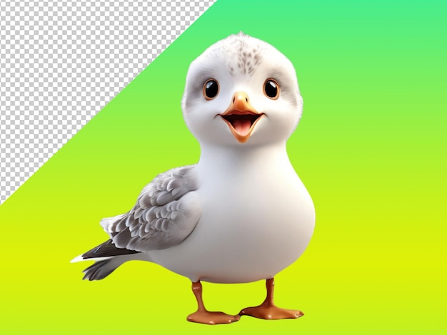 PSD psd d'une mouette la plus mignonne sur un fond transparent