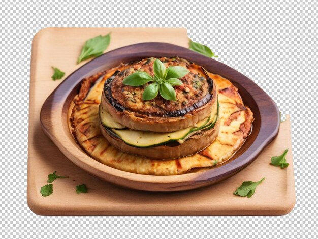 Psd moussaka png en un fondo transparente