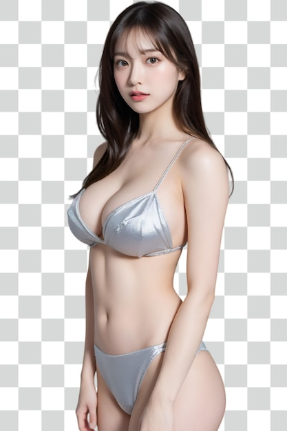PSD psd mulher asiática sexy em fundo transparente
