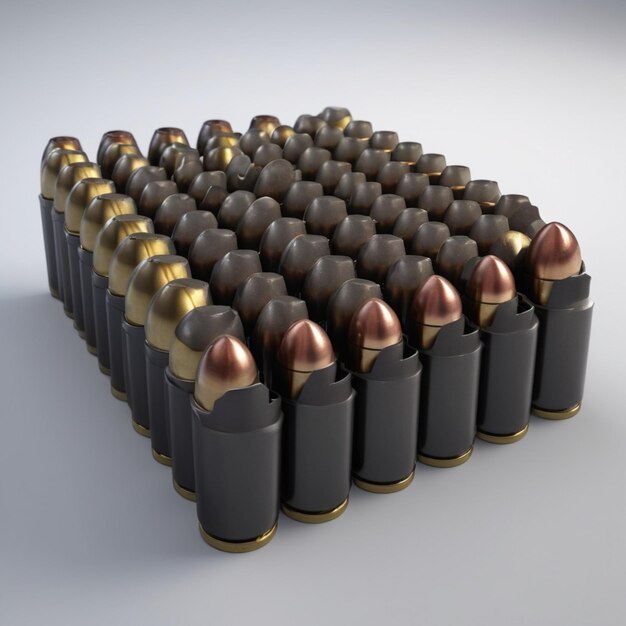 PSD psd de munitions noires sur fond blanc