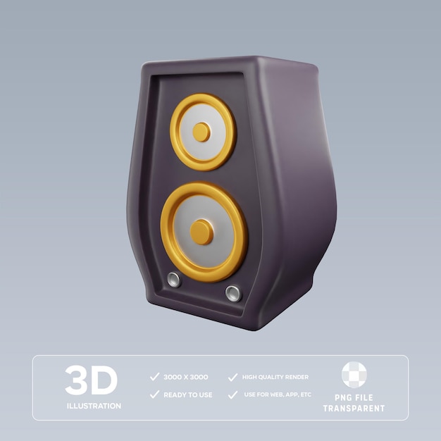 PSD-Musik-Lautsprecher 3D-Illustration