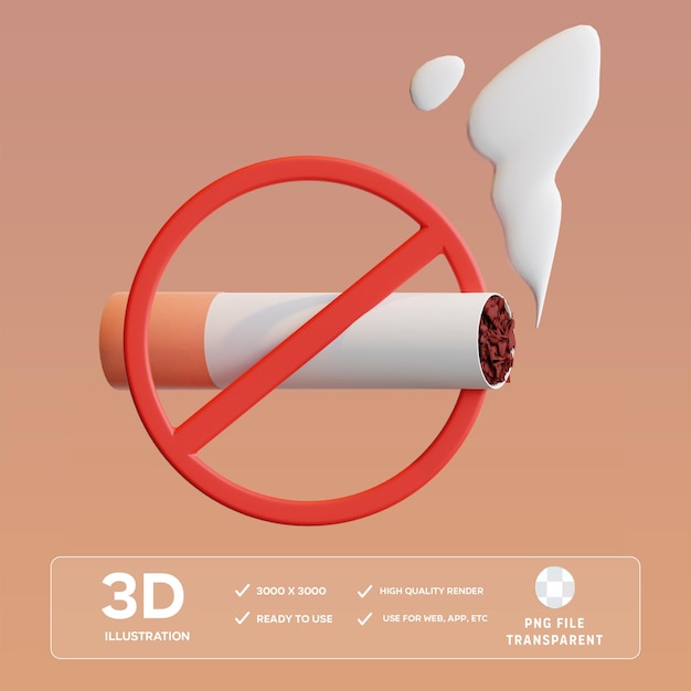 PSD não fumar Ilustração 3D