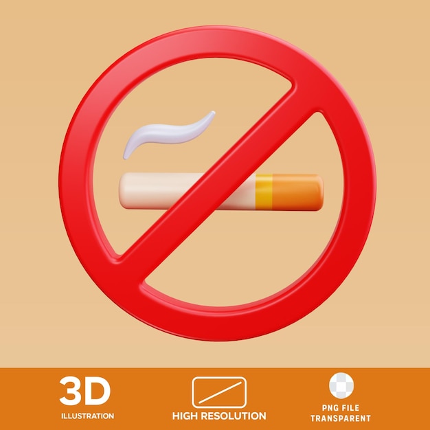 PSD não fumar Ilustração 3D