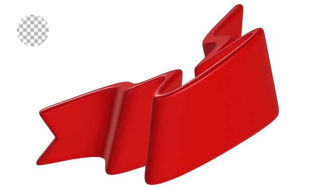 PSD nastro rosso 3d rendering isolato