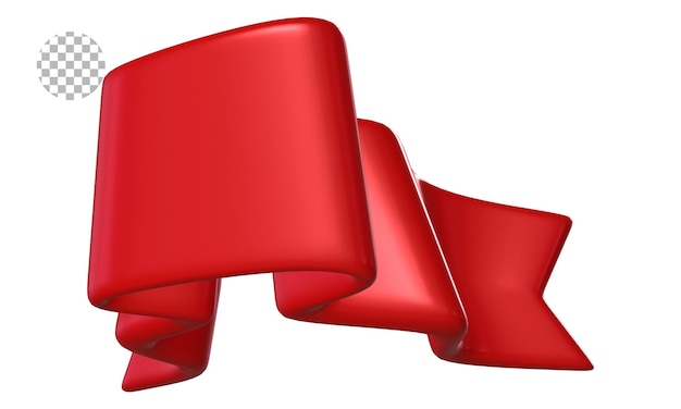 PSD nastro rosso 3d rendering isolato