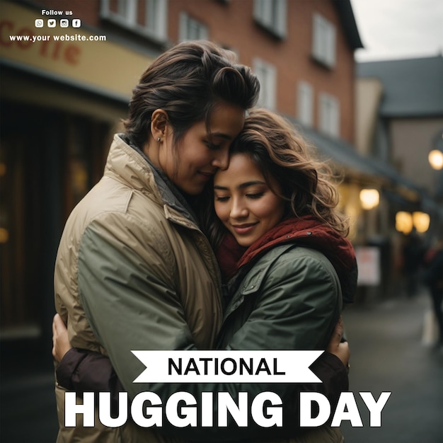 PSD psd national hugging day social-media-post-design