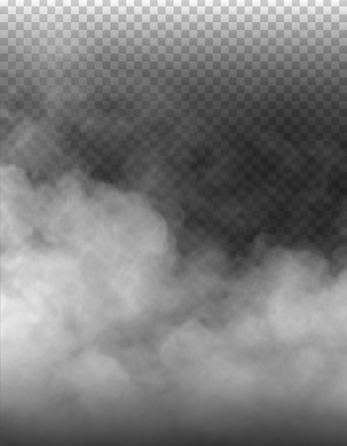 PSD Nebbia o fumo sullo sfondo trasparente isolato Nebbia bianca nebbia smog vapore di polvere PNG