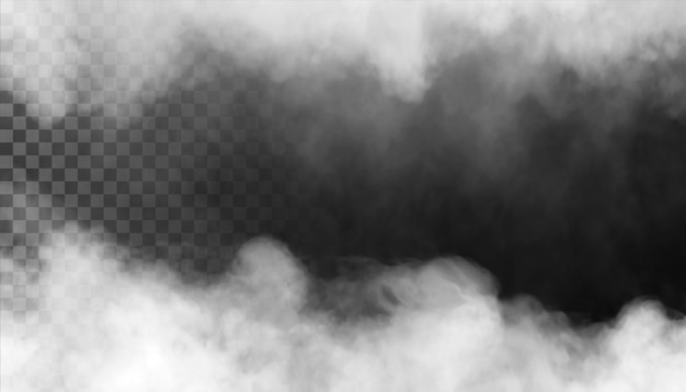 PSD Nebel oder Rauch isoliert durchsichtiger Hintergrund Weiße Trübung Nebel Smog Staubdampf PNG