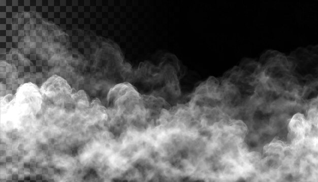 PSD Nebel oder Rauch isoliert durchsichtiger Hintergrund Weiße Trübung Nebel Smog Staubdampf PNG