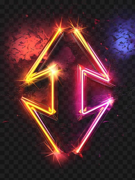 PSD psd neon art fusión de contorno de collage de forma y objeto brillante para diseño de concepto creativo de decoración