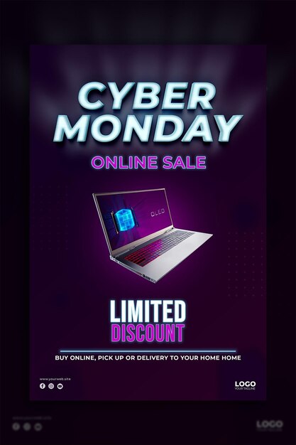 PSD psd-neon-cyber-monday - sammlung von social-media-posts