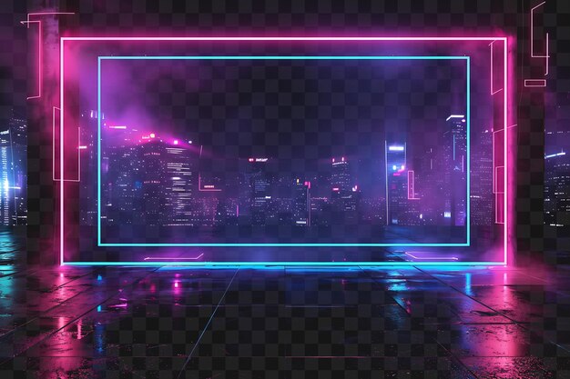 Psd neon frame e design inspirado em jogos para uma experiência visual impressionante y2k formas brilhantes