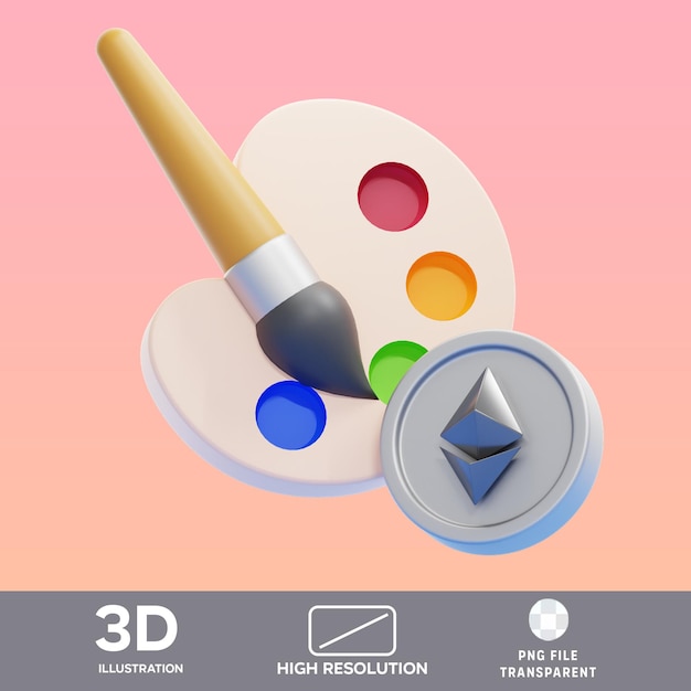 psd nft art auction 3d illustration