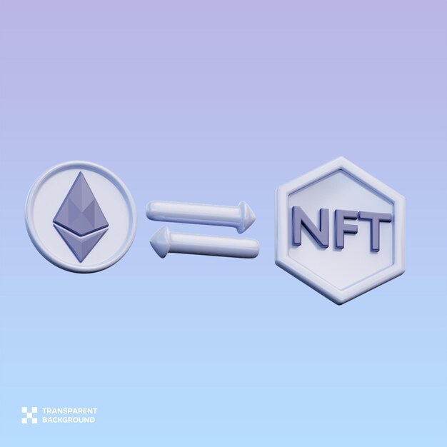 psd nft exhcange 3d illustration