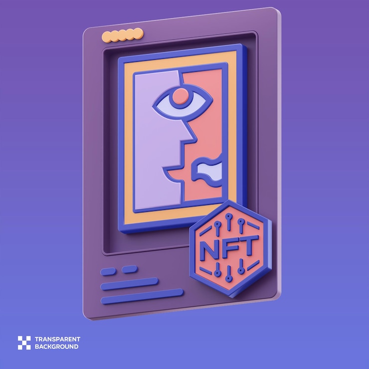 PSD psd nft rahmenkunst 3d-illustration