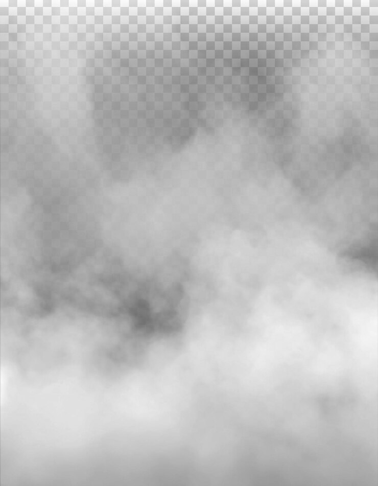PSD Niebla o humo aislado fondo transparente Nube blanca niebla smog vapor de polvo PNG