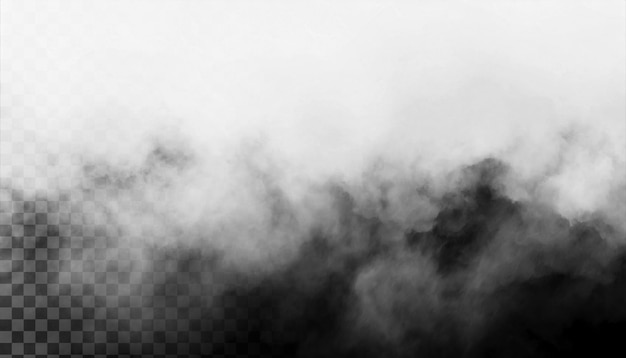 Psd niebla o humo de fondo transparente aislado niebla o smog de nubes blancas png