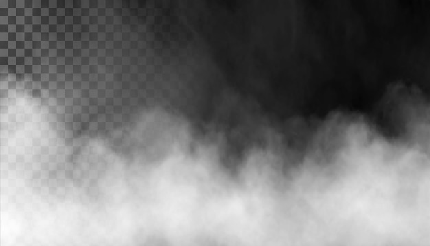 PSD Niebla o humo de fondo transparente aislado Niebla o smog de nubes blancas PNG