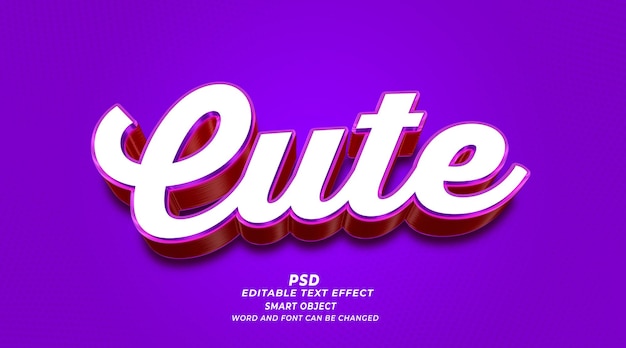 PSD niedliche 3D-bearbeitbare Texteffekte