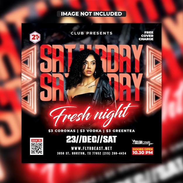 Psd night party club flyer vorlagendesign