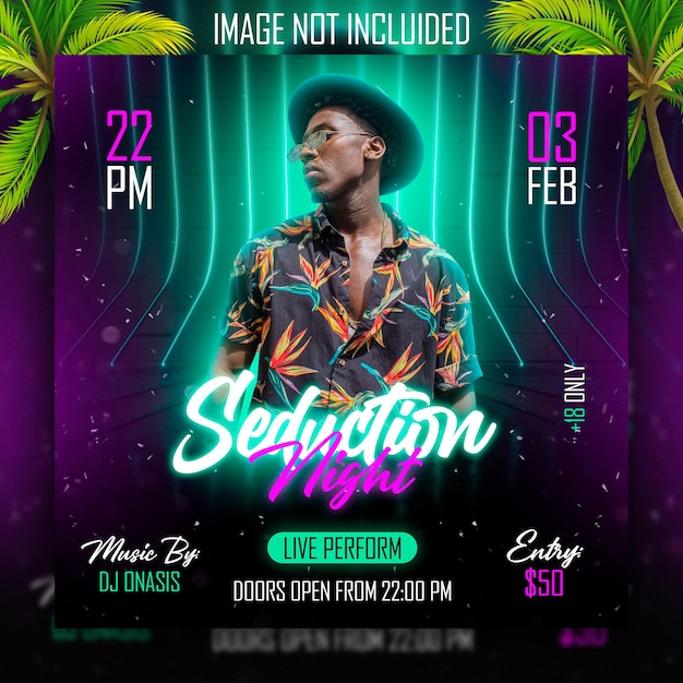 PSD psd night party seduction club-dj-flyer-vorlagendesigns