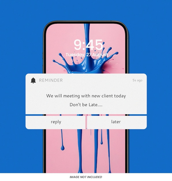 PSD notifica promemoria instagram post quadrato modello PSD design social media layout promemoria