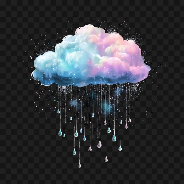 PSD psd nuage de cumulonimbus rêveur avec des nuages de marshmallow moelleux et un t-shirt brillant au néon y2k art à l'encre de tatouage