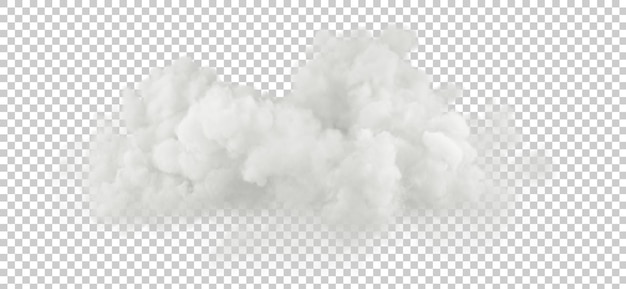 PSD Nubes blancas suaves realistas cortando fondos renderizado en 3D