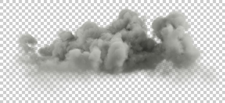 PSD psd nubes oscuras explosión atmósfera recorte en fondos transparentes renderizado en 3d
