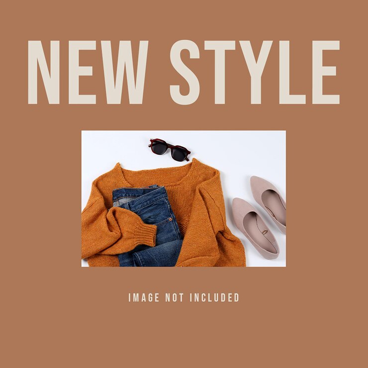 PSD psd nuevo estilo de moda en el fondo marrón plantilla de publicación de instagram