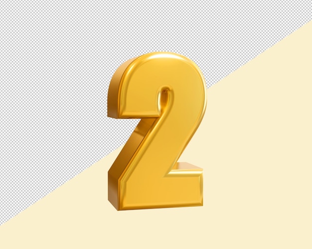 PSD numéro 2 or luxe 3d