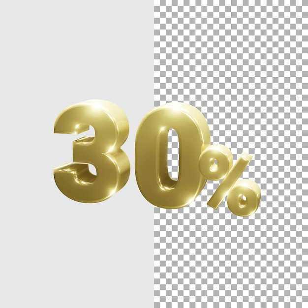PSD número 30 imagen renderizada en 3d con fondo transparente