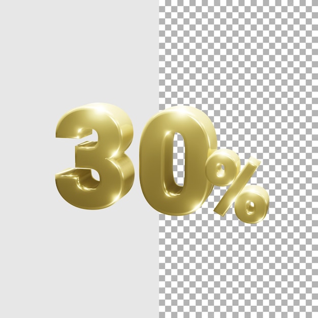 Psd número 30 imagen renderizada en 3d con fondo transparente