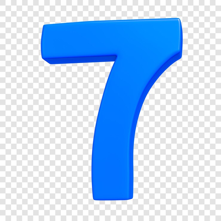 PSD psd número 7 azul 3d hace que el fondo sea transparente