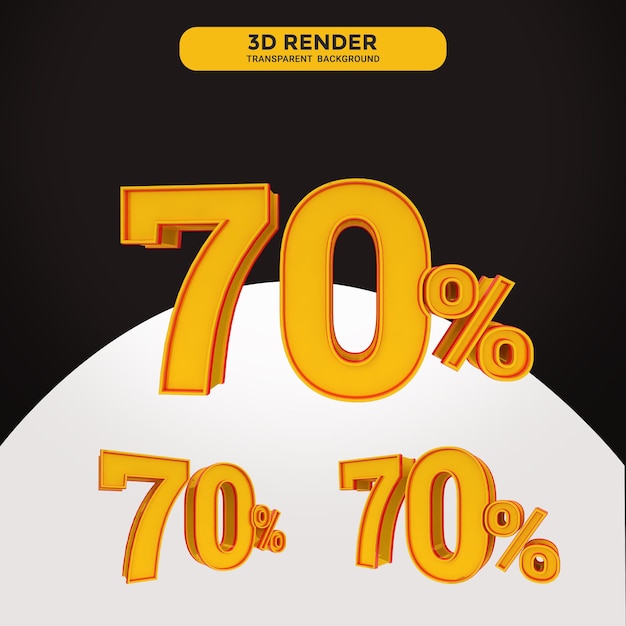 PSD psd número 70 por ciento renderizado 3d