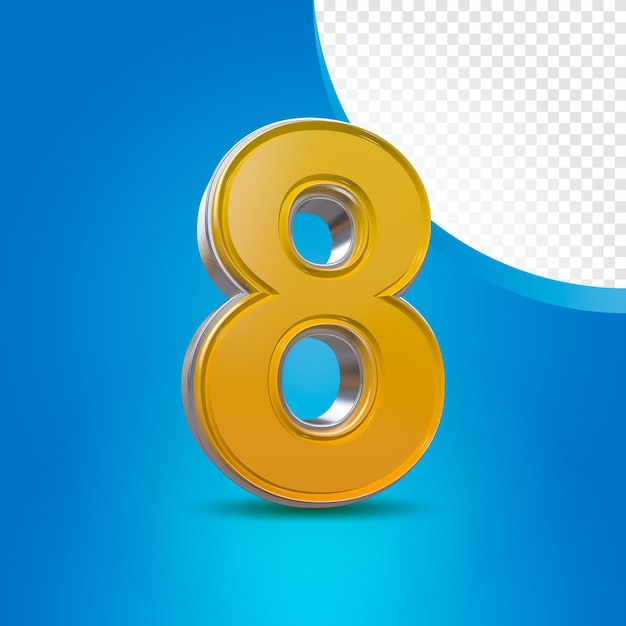 PSD numéro 8 dégradé 3D