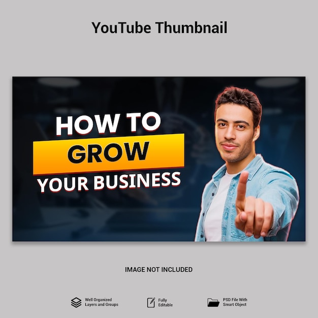 PSD nuovo moderno effetto di luminosità business video cresce thumbnail canale youtube