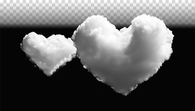PSD nuvens brancas em forma de coração isoladas premium Uma nuvem em forma de coração png nuvens de amor