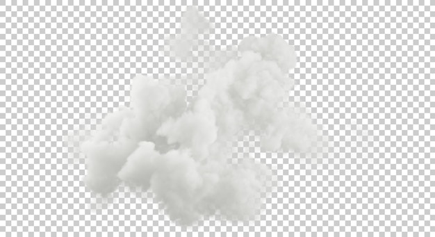 PSD psd nuvens brancas suaves atmosfera recorte em fundos transparentes renderização 3d