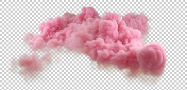 PSD psd nuvens cor-de-rosa realistas cumulus pôr-do-sol isolado em fundos transparentes renderização 3d