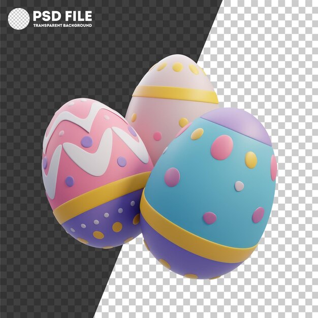 PSD psd des œufs de pâques décorés de couleurs vives avec des motifs pour une célébration de printemps vibrante concept de jour de pâque avec un fond transparent