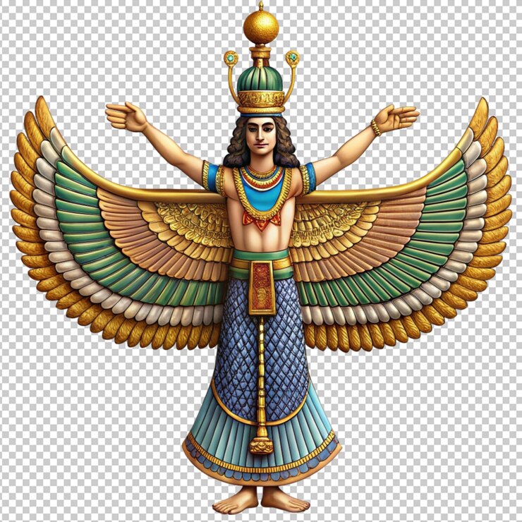 PSD psd of faravahar on transparent background