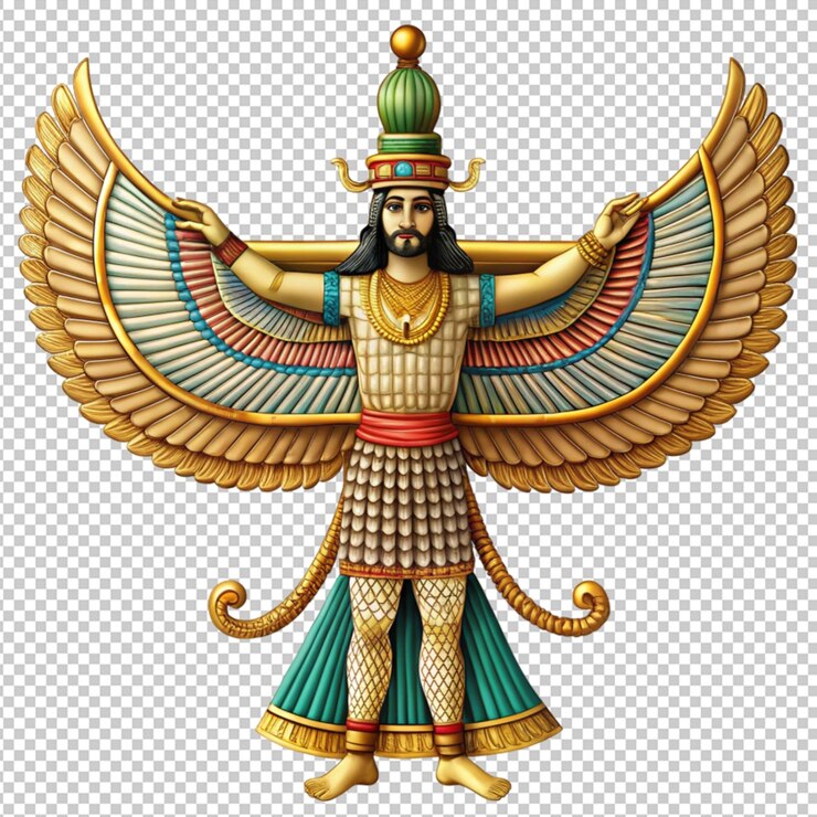 PSD psd of faravahar on transparent background